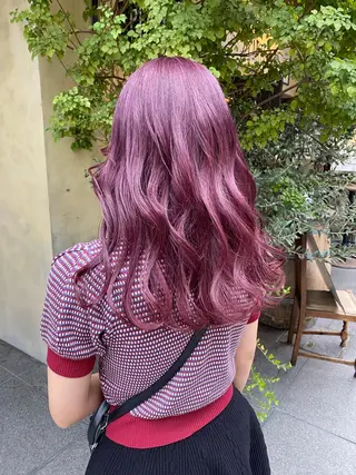 セミロング カラー パーマ ヘアアレンジ メンズ キッズ ネイル マツエク・マツパ mana 暖色カラーカットのヘアスタイル