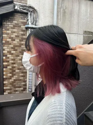 ミディアム カラー 韓国風パーマ/ 菅沼 成郷のヘアスタイル