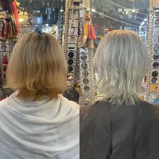 ミディアム カラー ヘアアレンジ 🌈派手髪エクステ ブレイズ🌈ひろとのヘアスタイル