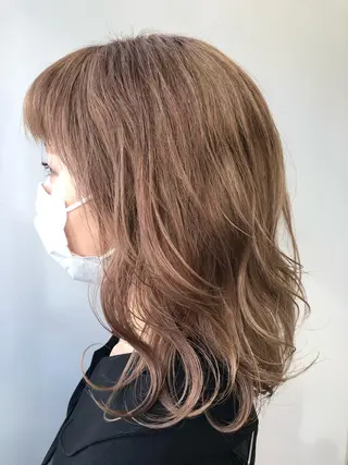 セミロング カラー dogstar小林諒 パーマ/レイヤーのヘアスタイル