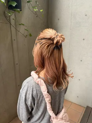 セミロング ヘアアレンジ 🎗️【ヘアセット 美眉】吉川玲🎗️のヘアスタイル