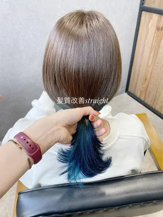 セミロング カラー パーマ YUKA🐻❄️ 🎀当日予約ok/のヘアスタイル