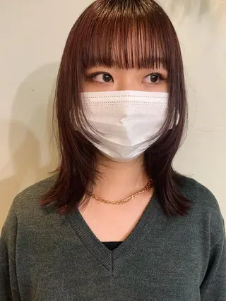 ミディアム カラー ボブ/顔まわりカット 💫大澤奈緒美のヘアスタイル