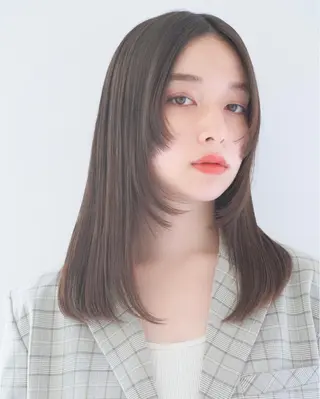 セミロング 《暖色/韓国hair 》🇰🇷桑原ユキネのヘアスタイル