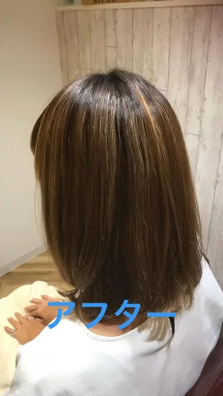 ミディアム 40代ママの 若見え専門美容師のヘアスタイル