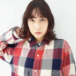 ミディアム カラー 天王寺韓国ヘア 小山歓実のヘアスタイル