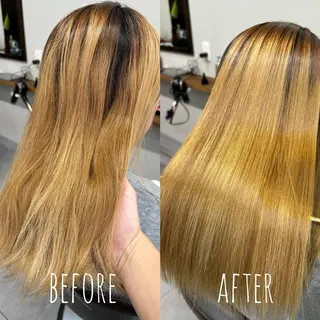 セミロング 縮毛矯正、髪質改善／ 松田 龍之介のヘアスタイル