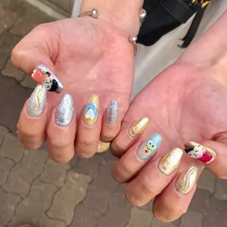 ロング カラー ネイル マツエク・マツパ 福田 加奈のネイルデザイン