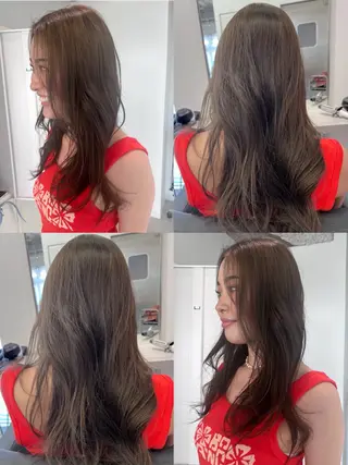 ロング カラー 艶ハイトーン‪‪🔆 ️️️安座間 希のヘアスタイル