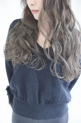 ロング カラー パーマ ヘアアレンジ ◆感動口コミ/最小顔 理論カット◆森口 峻のヘアスタイル