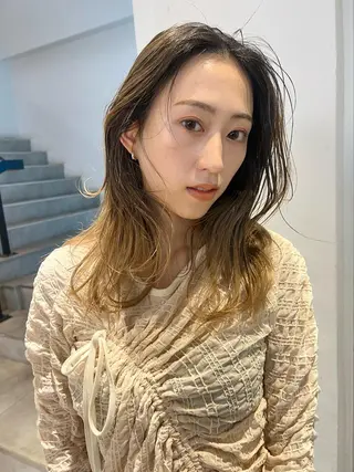 セミロング カラー 顔周りカット/透明感 カラー✂️MEIのヘアスタイル