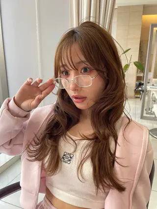 ミディアム カラー レイヤー×顔周 り×髪質改善/MIUのヘアスタイル