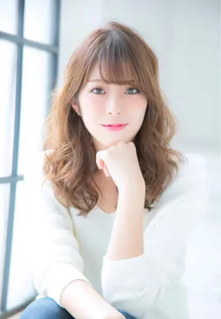 セミロング カラー パーマ 代表 吉澤弘哲のヘアスタイル