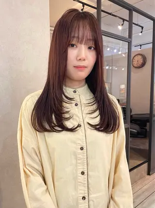 セミロング カラー FERIA梅田🖤 透明感カラー🎀のヘアスタイル