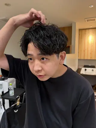 パーマ ヘアアレンジ メンズ fifth park 六反穂 龍介のヘアスタイル