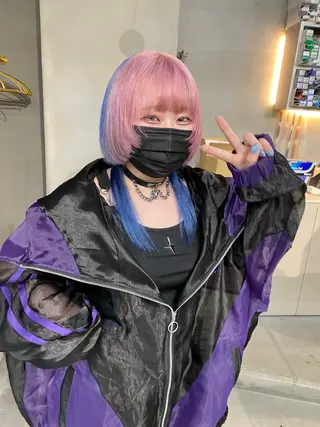 ミディアム カラー 前橋 姫奈のヘアスタイル