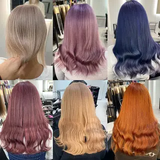 ミディアム カラー 大阪ケアブリーチ/ ミルクティーベージュのヘアスタイル