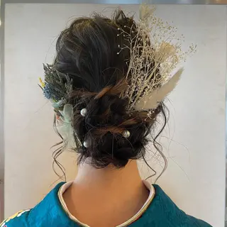 セミロング ヘアアレンジ 鶴﨑 美優亜のヘアスタイル