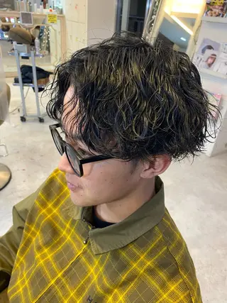 ミディアム パーマ 似合わせパーマ 渡辺尚暉のヘアスタイル