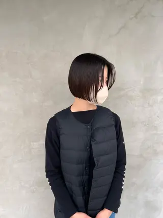ショート 切りっぱなしボブ 👩🏼ミニボブのヘアスタイル