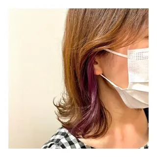 ミディアム カラー ヘアアレンジ 🦋エクステ/透明感 カラー🦋宮川莉央のヘアスタイル