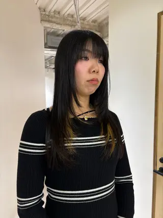 ロング 田中 樹奈のヘアスタイル