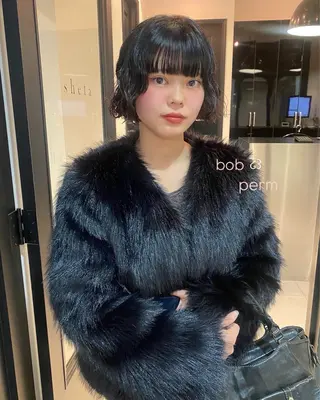 ショート パーマ riria/ボブ /透明感カラー🎀のヘアスタイル