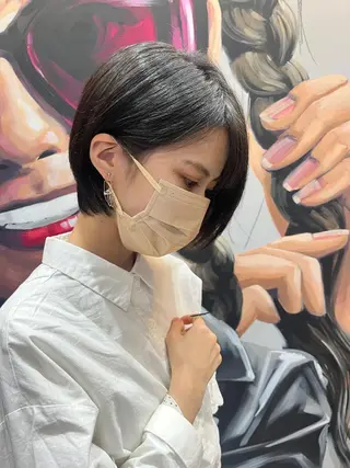 ショート カラー パーマ ヘアアレンジ メンズ キッズ ネイル マツエク・マツパ アイブロウ 久木原 ゆりのヘアスタイル