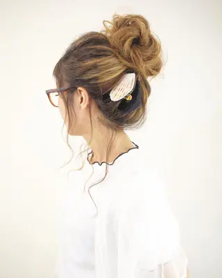 ロング カラー ヘアアレンジ Mariana/ 鶴原-ハイライトのヘアスタイル