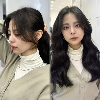 ミディアム 韓国ヘア♡ 顔まわりカットayaのヘアスタイル
