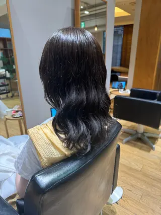 ミディアム 大人可愛い♡コテ巻き パーマ🌼杉田 萌恵のヘアスタイル