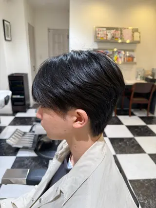 ミディアム メンズ 似合わせカットパーマ 長峯丈士のヘアスタイル