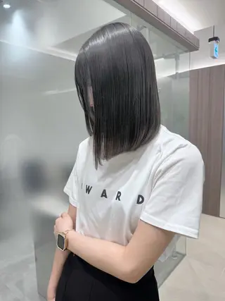 ミディアム 癖毛救済✂️ボブ /髪質改善ストレートのヘアスタイル