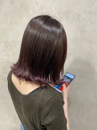 ミディアム カラー 三宅 隼生のヘアスタイル