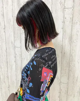 ミディアム カラー 立川 奈那子のヘアスタイル