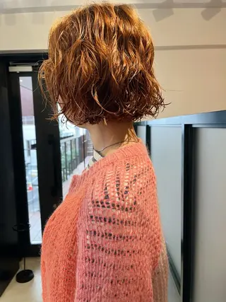 ショート パーマ 暖色/パーマ 🌼クニトウメイのヘアスタイル