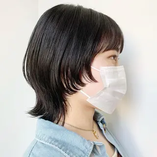 セミロング カラー 韓国ヘア /男女☘️ 細江 美紅のヘアスタイル