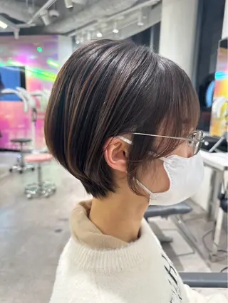 ショート カラー ヘアアレンジ 韓国風ハッシュカット 似合わせレイヤー池袋のヘアスタイル