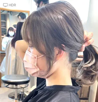 ロング 日比崚介🍀 おくれげ小顔カットのヘアスタイル