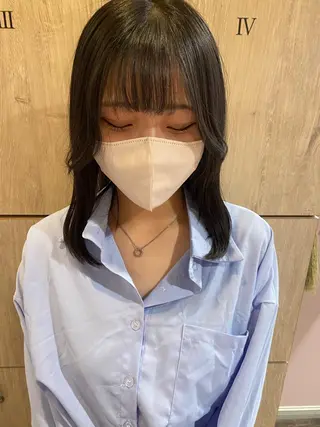 セミロング カラー 似合わせレイヤー/ Wカラー🧸こころのヘアスタイル