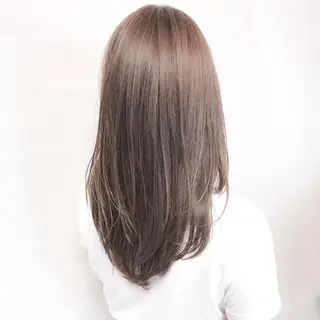 セミロング カラー 髪質改善、縮毛矯正 店長浅野太郎のヘアスタイル