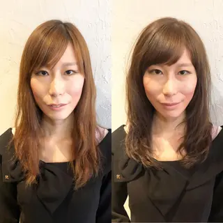 セミロング 髪質改善縮毛矯正 専門店のヘアスタイル