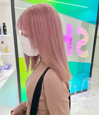 ロング カラー ヘアアレンジ ハイトーン艶カラー 🤍ゆうひのヘアスタイル