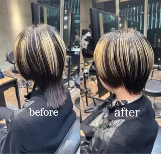 ショート ブリーチ/透明感 カラー🖤🪽みさきのヘアスタイル