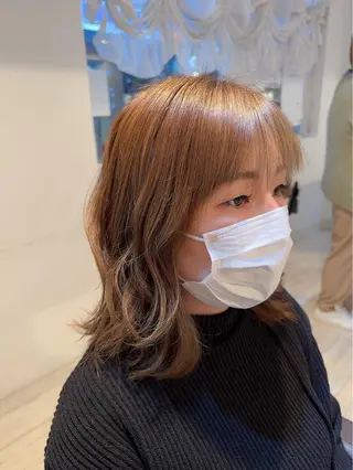 ミディアム カラー 髪質改善&ストレート ‪✂︎‬鈴木青樹のヘアスタイル
