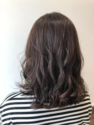 ミディアム カラー 縮毛矯正/酸性 おかにわみりのヘアスタイル