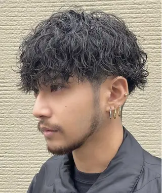 ショート カラー パーマ メンズ キッズ 栄💗レイヤーカット |パーマ|haruのヘアスタイル