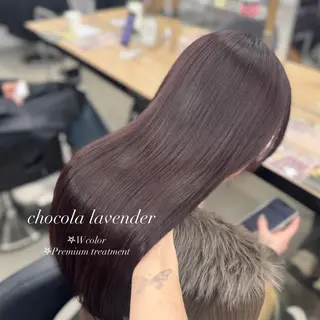 ミディアム カラー ヘアアレンジ 🤍淡色ピンク&ラベ ンダーYUKI🤍のヘアスタイル