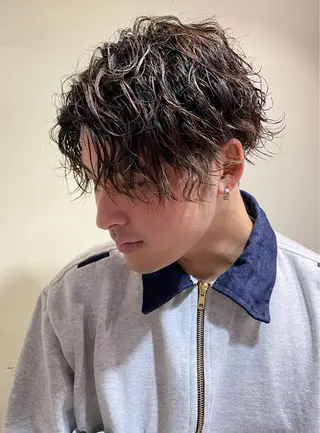 パーマ メンズ メンズブリーチカラー /パーマ ごーた立川のヘアスタイル