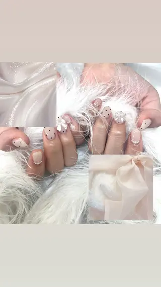 ネイル honoka池袋🎀 ガーリーネイル🤍のネイルデザイン